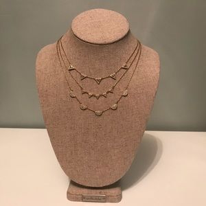 Stella & Dot Pave Chevron Necklace Gold Like New
